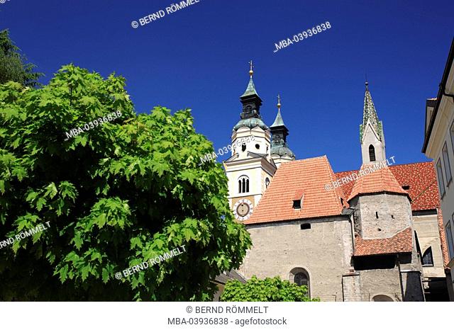 Italy, South-Tyrol, Brixen, cathedral, outside, towers, detail