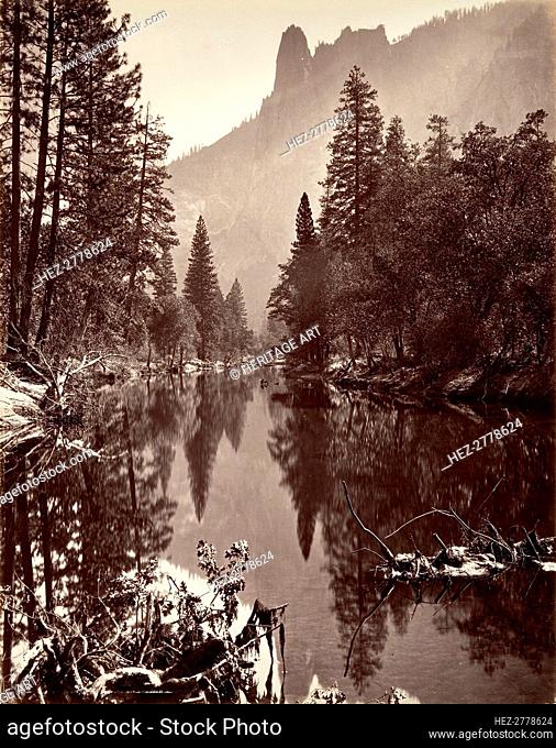 Mirror View of Sentinel Rock, Yosemite, ca. 1872, printed ca. 1876. Creator: Attributed to Carleton E. Watkins