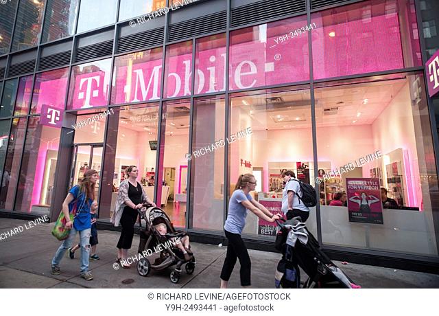 A T-Mobile USA store is seen in Times Square in New York
