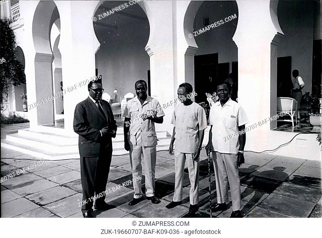 Jul. 07, 1966 - Meeting of East and Central African leaders at the State House in Dar -es- Salam, Tanzania - to discus the effects of the Rhodesia crisis