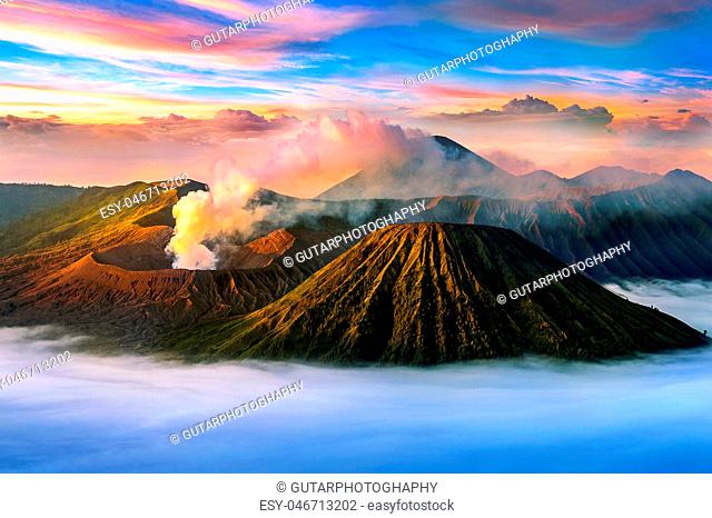 Mount Bromo volcano (Gunung Bromo)in Bromo Tengger Semeru Nation