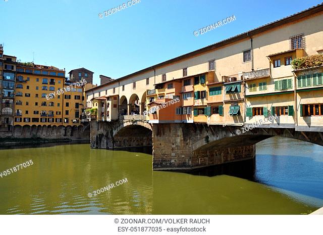 Ponte Vecchio, Florenz, brücke, ponte, vecchio, arno, toskana, italien, fluss, architektur, historisch, altstadt
