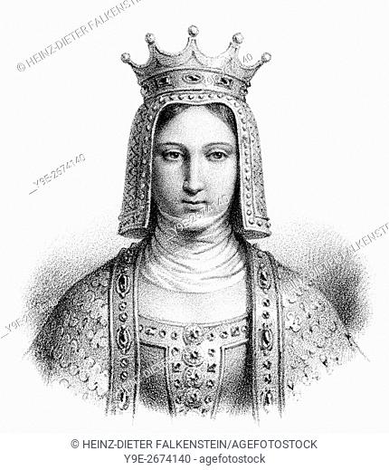 Adela of Champagne, Adèle or Alice de Blois-Champagne, Adelaide or Alix, c. 1140-1206, Queen of France as the third wife of Louis VII