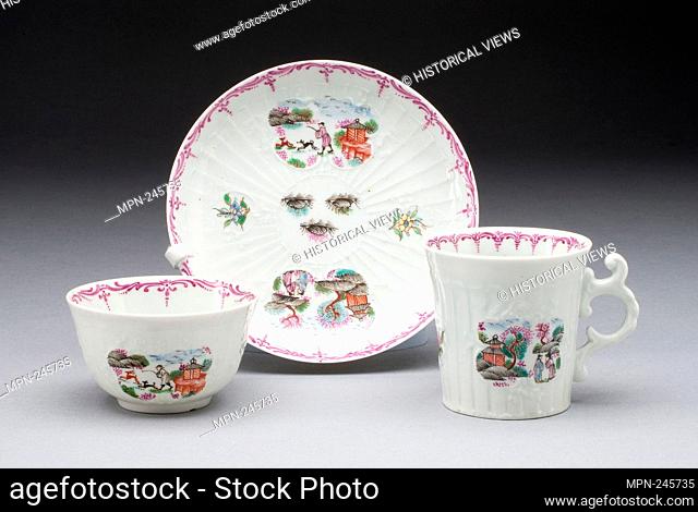 Tea Bowl, Coffee Cup, and Saucer - About 1760 - Worcester Porcelain Factory Worcester, England, founded 1751 - Artist: Worcester Royal Porcelain Company