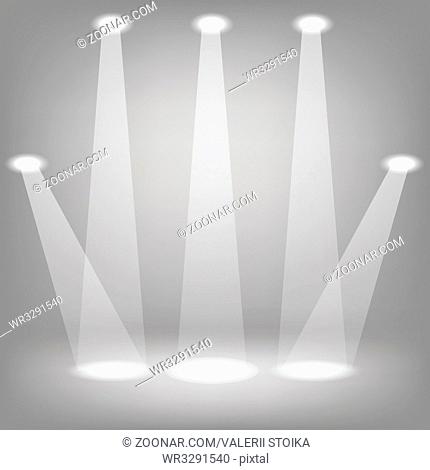 colorful illustration with Stage spotlights on a gray background