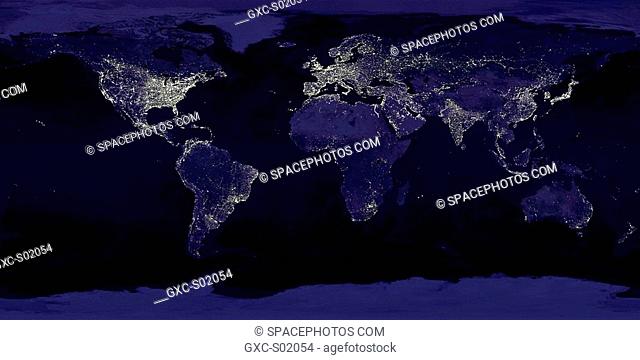 This image of Earth’s city lights was created with data from the Defense Meteorological Satellite Program. Originally designed to view clouds by moonlight