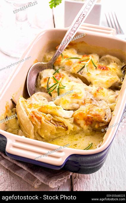 chicory, french cuisine, vegetable casserole