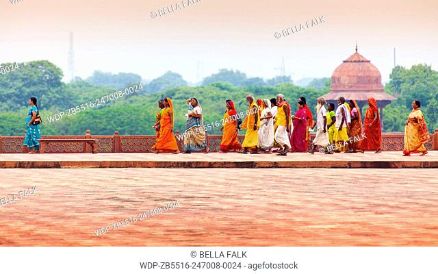 A group of Hindu women at the Taj Mahal Agra, Uttar Pradesh, India
