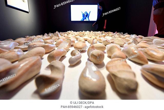The room installation 'Hands' by the artist Michael Mueller is presented in the Staatliche Kunsthalle Baden-Baden in Baden-Baden, Germany, 24 November 2016