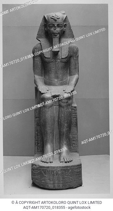 Colossal Seated Statue of Amenhotep III, Reinscribed by Merneptah, New Kingdom, Dynasty 18, ca. 1390â€“1353 B.C., From Egypt, Upper Egypt, Thebes