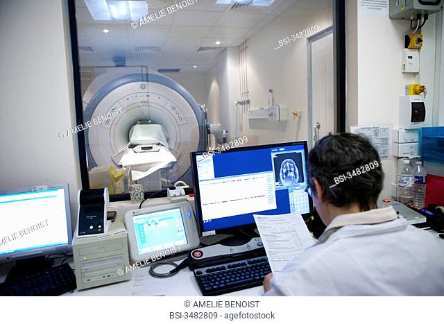 Photo essay at the department of medical imagery of the Diaconesses hospital in Paris, France. MRI