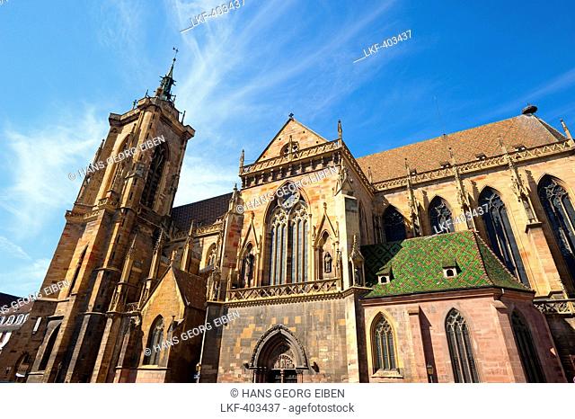St Martin's church in the sunlight, Colmar, Alsace, France, Europe