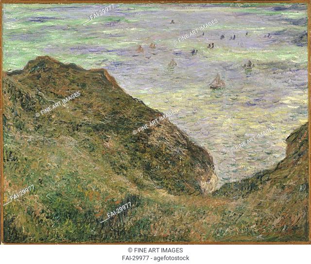 On the cliff at Pourville by Monet, Claude (1840-1926)/Oil on canvas/Impressionism/1882/France/Nationalmuseum Stockholm/64x82/Landscape/Painting/Die Felsen von...