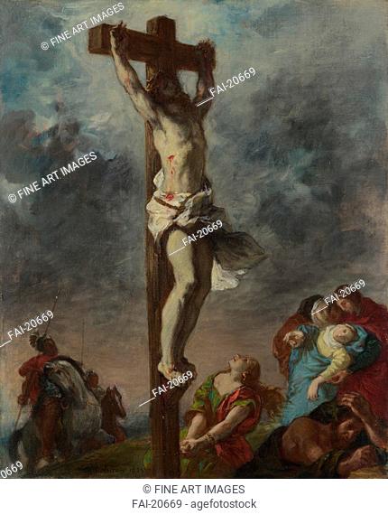 Christ on the Cross. Delacroix, Eugène (1798-1863). Oil on canvas. Romanticism. 1853. France. National Gallery, London. 73, 5x59, 7. Bible. Painting