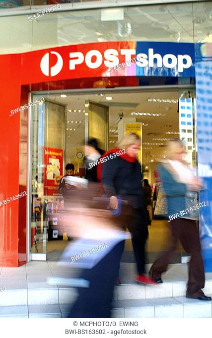 Australia Post shop Enterance. People rushing in and out of the store, Australia