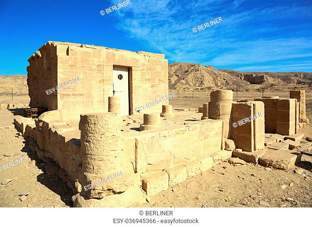 the temple of Amenhotep III of El Kab is the ruin of a small goddesses Nekhbet and Hathor consecrated sanctuary, Egypt
