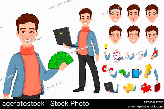 Cartoon man generator with clothes Stock Photos and Images | agefotostock