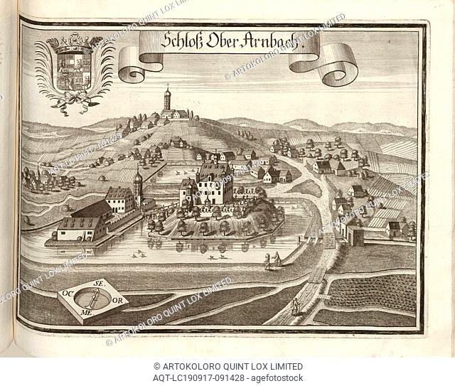 Castle Ober Arnbach, Oberarnbach Castle (Altenarnbach Castle) in Berg im Gau in Bavaria (Germany), Fig. 177, p. 98, Wening, Michael (del. et sc