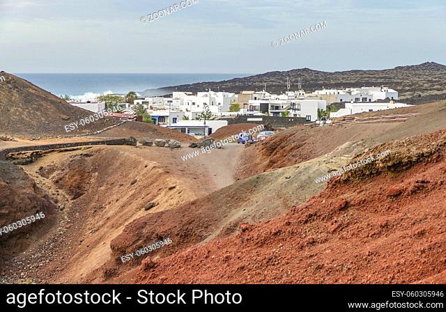 Scenery around El Golfo at Lanzarote, part of the Canary Islands in spain