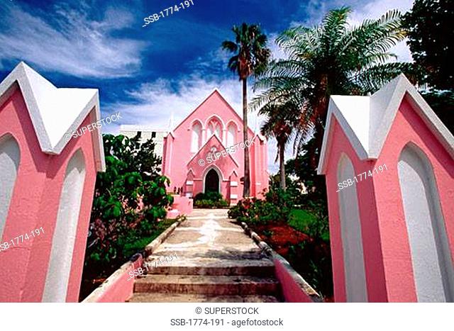 View of a Pink Church, St Andrew's Presbyterian Church, Hamilton, Bermuda