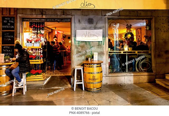 Granada, Spain - January 6, 2017 - restaurant Lio, Granada, Province of Granada, Andalusia, Spain, Western Europe