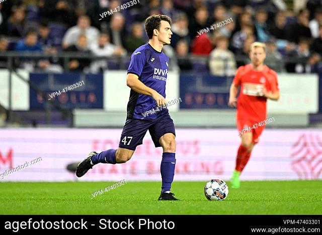 RSCA Futures' Lucas Lissens pictured in action during a soccer match between RSCA Futures (U23) and FCV Dender EH, Saturday 22 October 2022 in Brussels