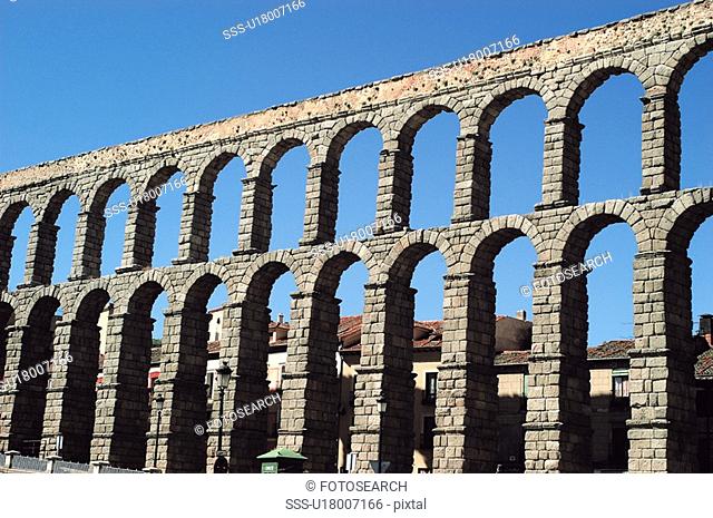 Spain, Castilla leon, Segovia, City, Monument, Aqueduct, Arch