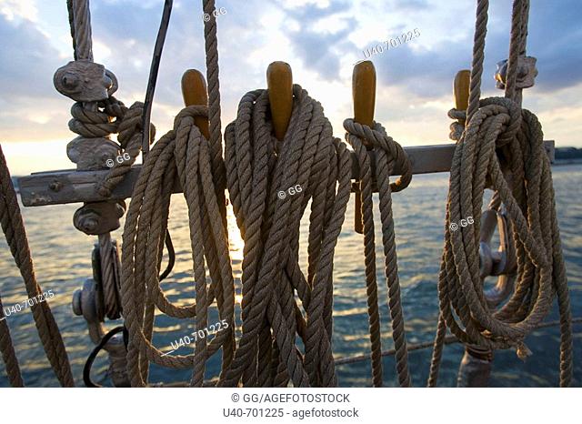 Sailboat ropes