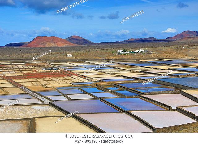 Spain , Canary Islands , Lanzarote Island, Janubio Saltworks