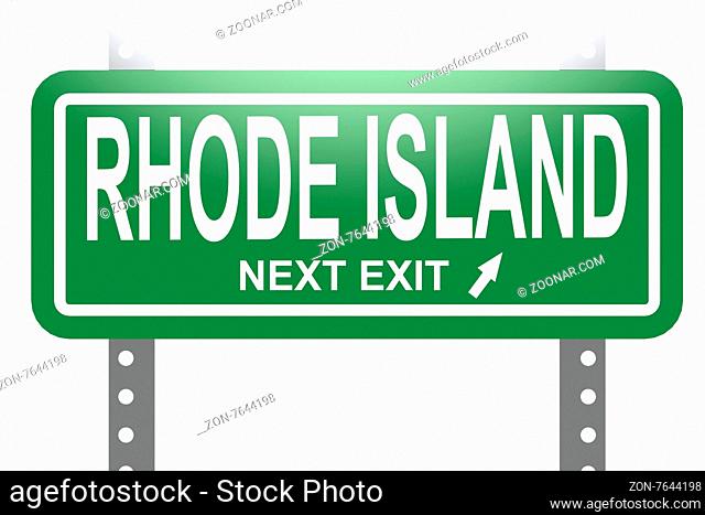 Rhode Island green sign board isolated image with hi-res rendered artwork that could be used for any graphic design