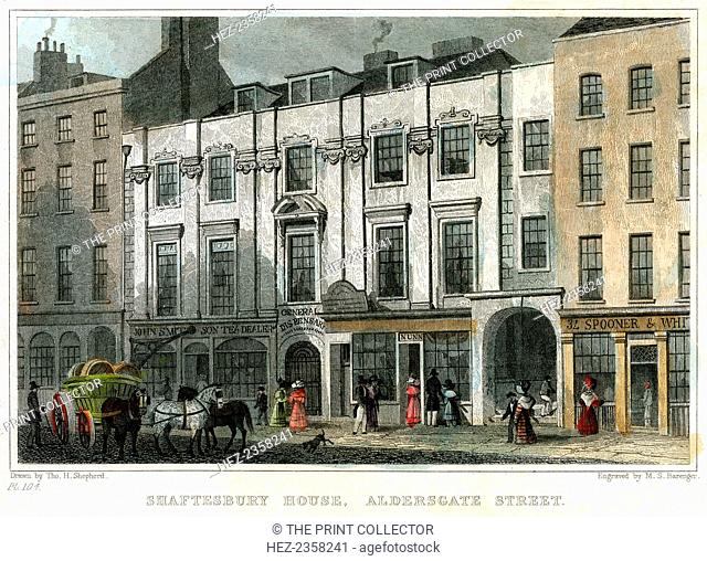 Shaftesbury House, Aldersgate Street, City of London, 1831