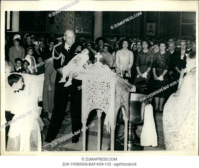 Jun. 06, 1958 - King Paul and Queen Frederica of Greece attended the baptism of the son of Captain and Mrs. Hors at the St Dionysius Church in Athens recently