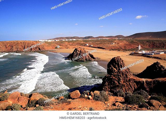 Morocco, Souss region, Atlantic coast in the South of Agadir, Mirleft, Abdallah beach