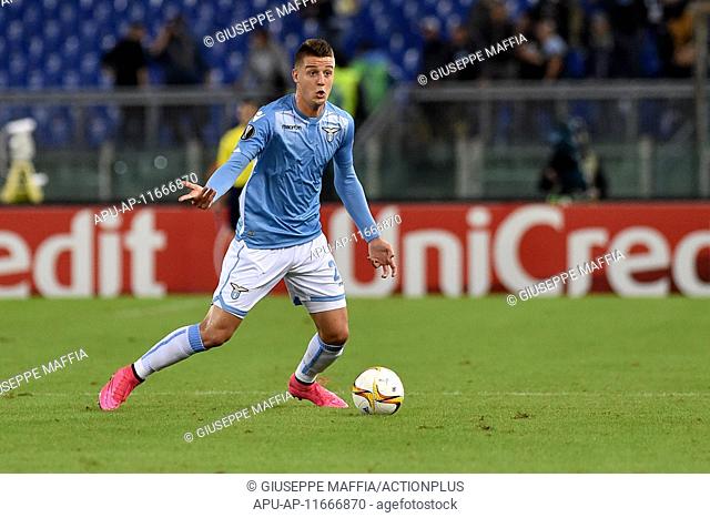 2015 Europa League Football Lazio v St Etienne Oct 1st. 01.10.2015. Rome, Italy. Europe League. Lazio versus St Etienne. Sergej Milinkovic-Savic in action for...