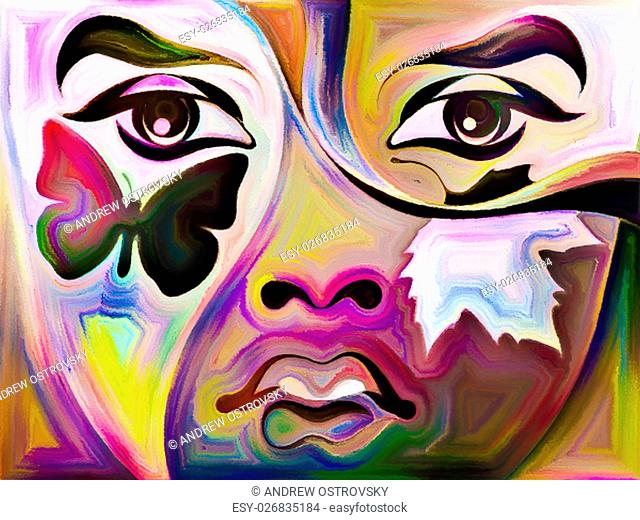Colors of Your Mood series. Design made of girl's face and painted textures to serve as backdrop for projects related to art, creativity and spirituality