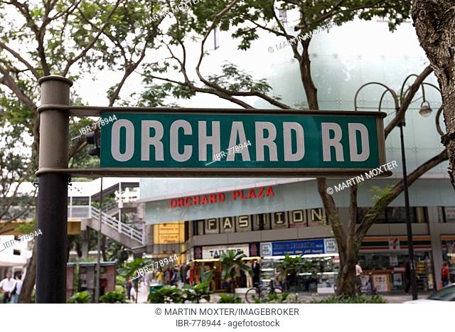 Sign, Orchard Road, main shopping street in Singapore, Southeast Asia