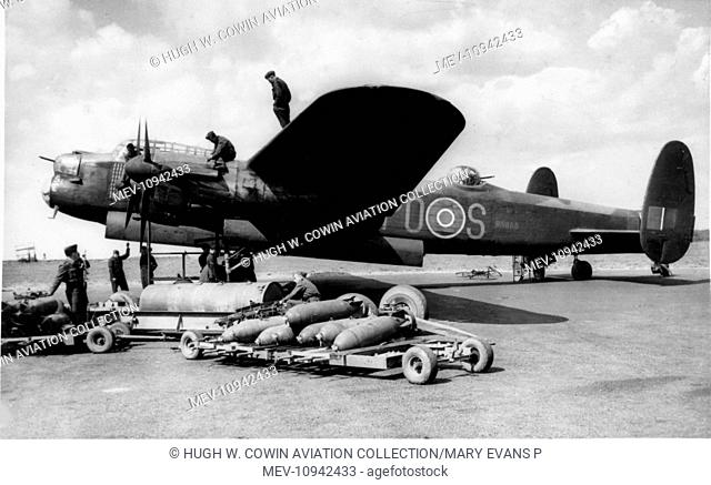 Avro 683 Lancaster I of No 467 Squadron bombing-up-became the mainstay of RAF Bomber Command, the type entering operations in February 1942