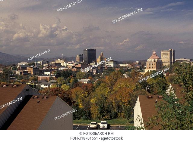 skyline, Asheville, NC, North Carolina, Skyline of downtown Asheville in the fall