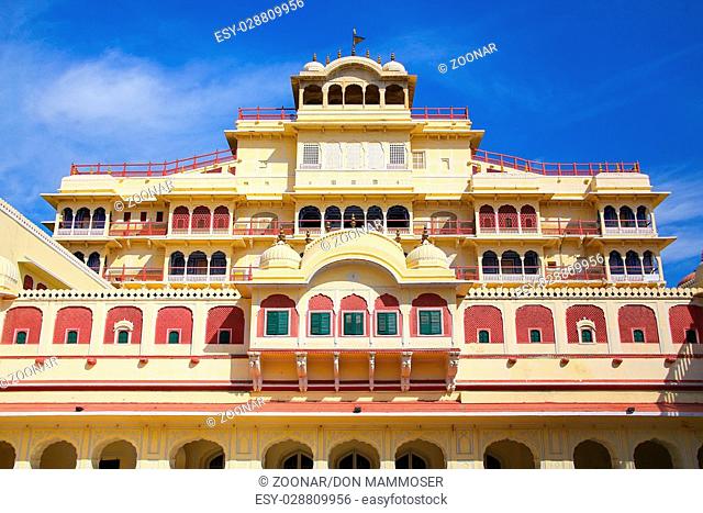 Chandra Mahal seen from Pitam Niwas Chowk, Jaipur City Palace, Rajasthan, India