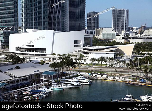 Panoramic view of Downtown Miami, Florida, USA. It is also known as Downtown Miami; it is a downtown located around the Financial District of Miami, Florida