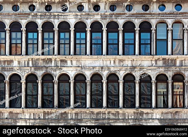 Arch Windows With Columns at St Mark in Venice Italy