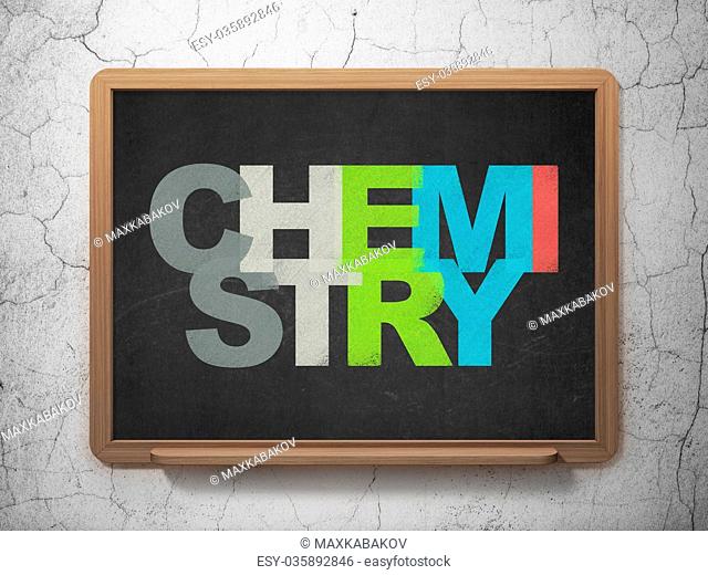 Learning concept: Chemistry on School board background