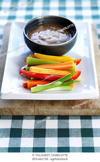 Bagna Cauda raw begetables with a garlic and anchovy dip
