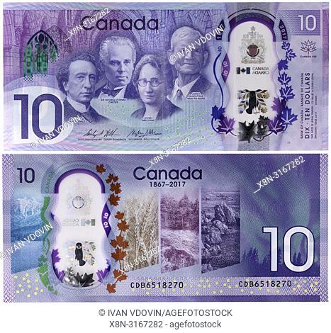 10 dollars banknote, 150 anniversary of united nation, Canada, 2017