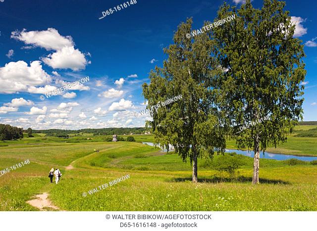 Russia, Pskovskaya Oblast, Pushkinskie Gory, visitors, NR, to Mikhailovskoye, the Alexander Pushkin Preserve, estate of famous Russian poet