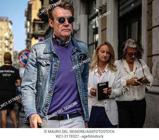 MILAN, Italy- September 19 2018: Ken Downing on the street during the Milan Fashion Week
