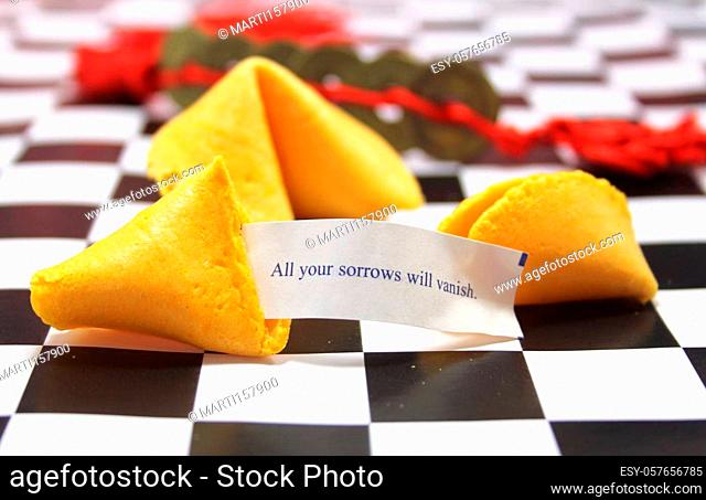Broken Fortune Cookie With Positive Message