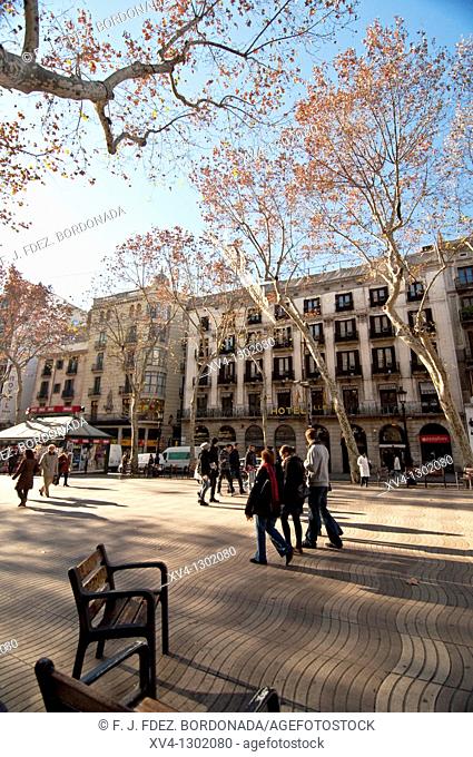Rambla avenide  Barcelona  Catalonia  Spain