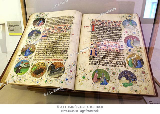 Antique martyrology in the Girona Art Museum. Catalonia, Spain