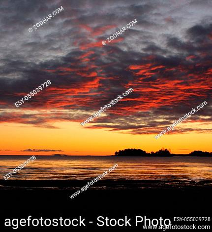 Sunrise at Lake Vanern. Largest lake of Sweden